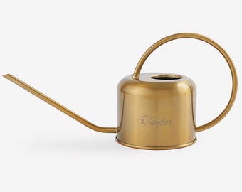 Personalized Name Watering Can – Custom Gold Stainless Steel Watering Can – Gardening Gifts for Plant Lovers