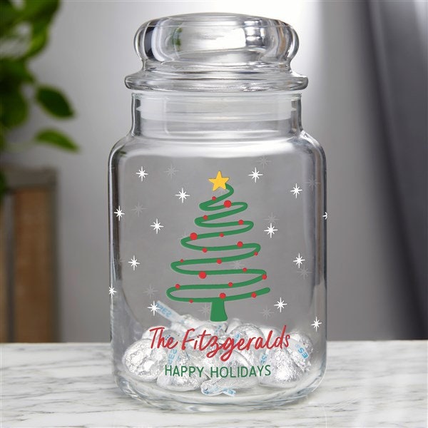 Glass Christmas Tree Jar Etsy