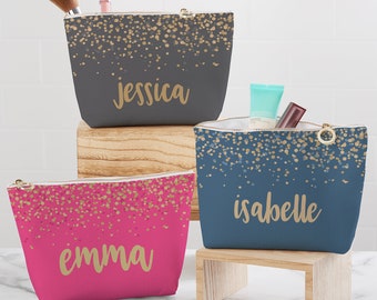 Personalized Makeup Bag for Bridesmaids and Bride Wonderful Gift and  Bridesmaid Proposal Monogrammed Vegan Leather Pouch, Multiple Colors 