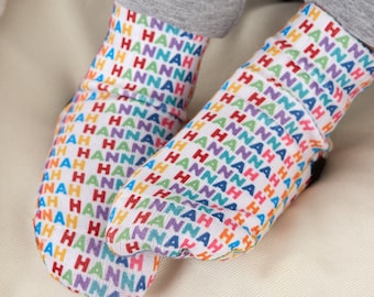 Vibrant Name Personalized Toddler Socks, Personalized Socks, Name Socks, Socks for Kids, Personalized Gifts for Kids