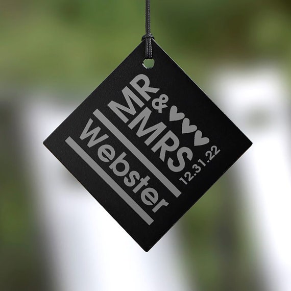Personalized Mr. & Mrs. Wind Chimes – Bronze Anodized Aluminum