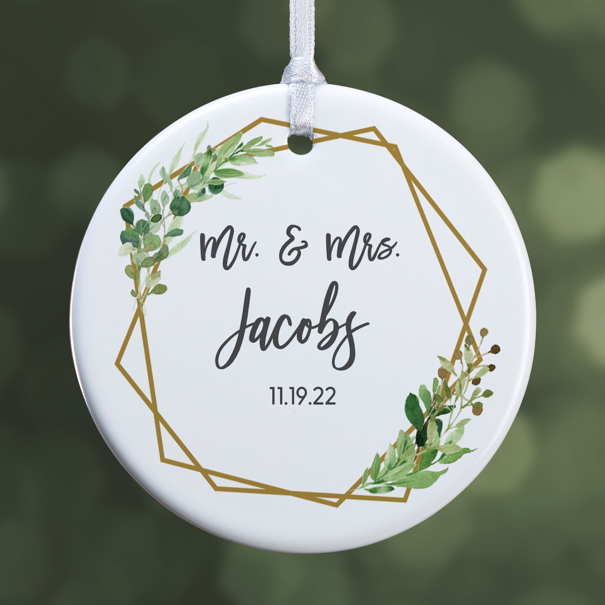Geo Prism Wedding Personalized Ornament Engagement Gifts - Etsy