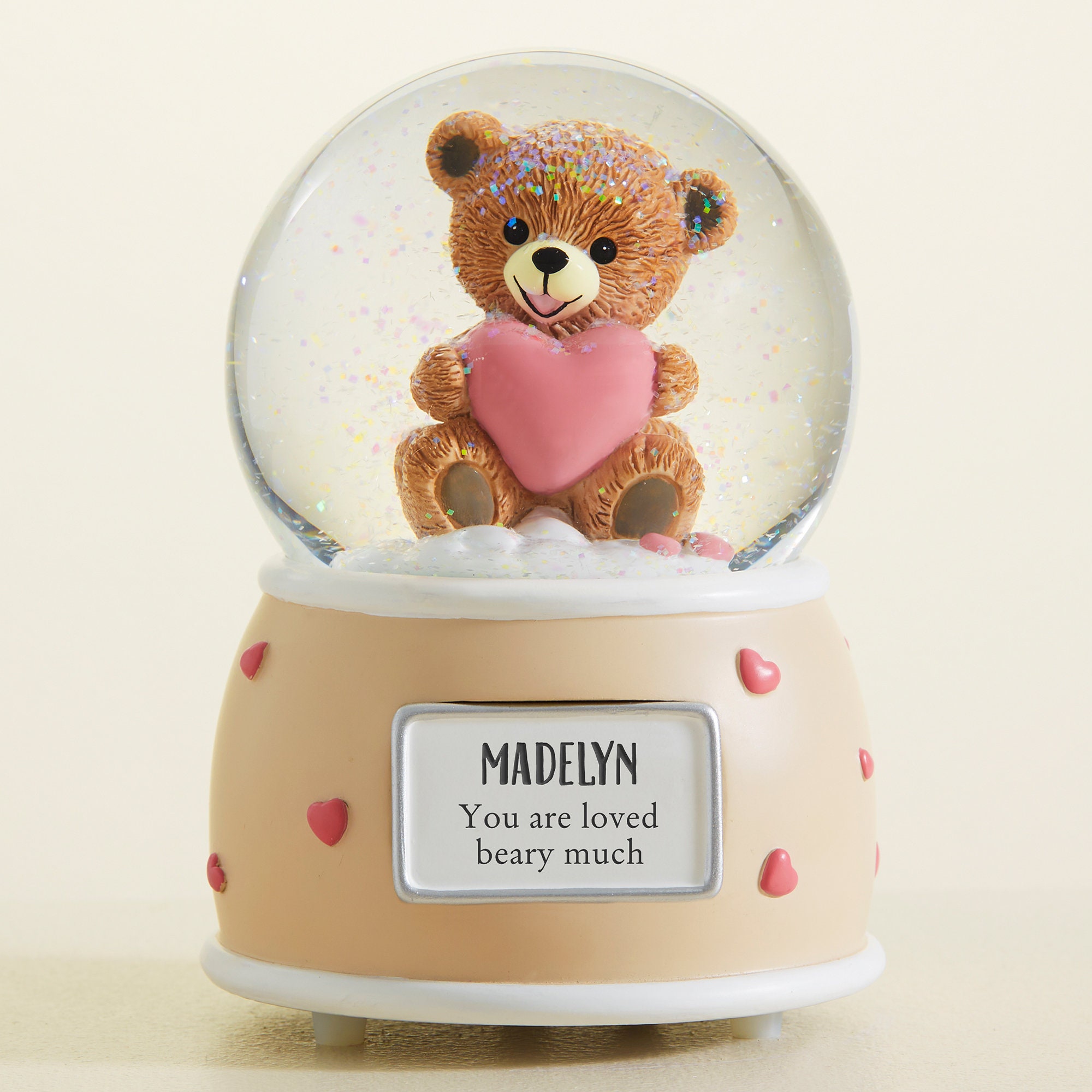 A Beary Special Message Personalized Teddy Bear Snow Globe