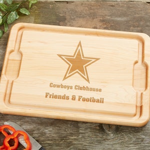 NFL Dallas Cowboys Personalized Wooden Cutting Board, Personalized Cutting Boards, Sports Gifts for Him, Football Gift, Football Fan