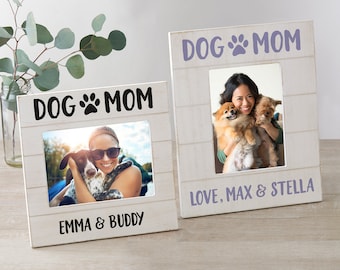 Dog Mom Personalized Shiplap Frame, Dog Picture Frame, Pet Picture Frame, Dog Lover Gift, Dog Mom Gift, Dog Owner Gift, New Dog Gift