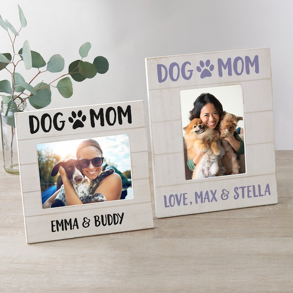 Dog Mom Personalized Shiplap Frame, Dog Picture Frame, Pet Picture Frame, Dog Lover Gift, Dog Mom Gift, Dog Owner Gift, New Dog Gift