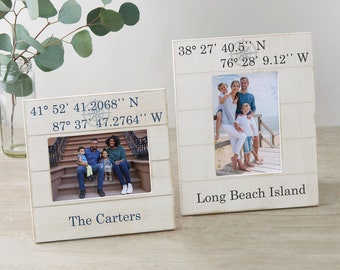 Latitude & Longitude Personalized Wood Frame, Family Gift, Gifts for Couples, Wedding Gift, Housewarming Gift, Custom Frame