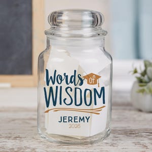 Personalized Graduation Jar, Words of Wisdom Keepsake, Graduation Advice Message Box