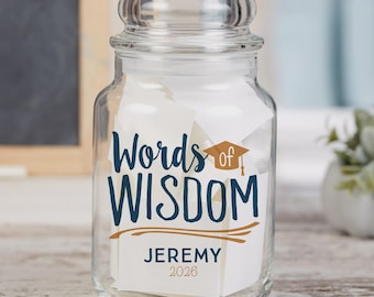 Personalized Graduation Jar – Words of Wisdom Keepsake – Graduation Advice Message Box