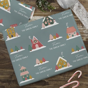 Christmas Cottage Personalized Wrapping Paper, Christmas Wrapping Paper, Custom Gift Wrap, Christmas Paper, Christmas Gift Wrap
