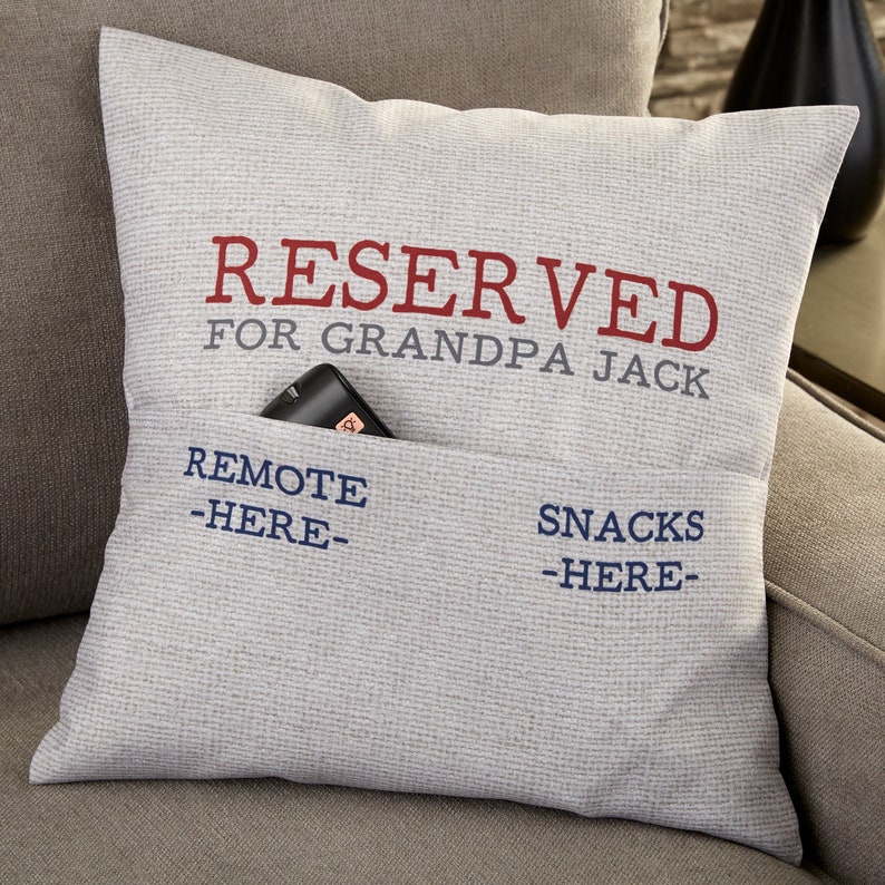 Reserved For Dad Personalized Pocket Pillow Father's Day