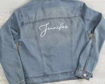 Embroidered Name Jean Jacket: Personalized Denim Jacket