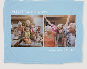 Picture Perfect Personalized 50x60 Plush Fleece 2 Photo Blanket, Personalized Blanket, Custom Photo Blanket, Family Photo Gift, Mother's Day