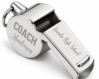 Personalized Coach Whistle – Custom Stainless Steel Sports Coach Gift