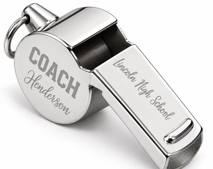 Personalized Coach Whistle – Custom Stainless Steel Sports Coach Gift