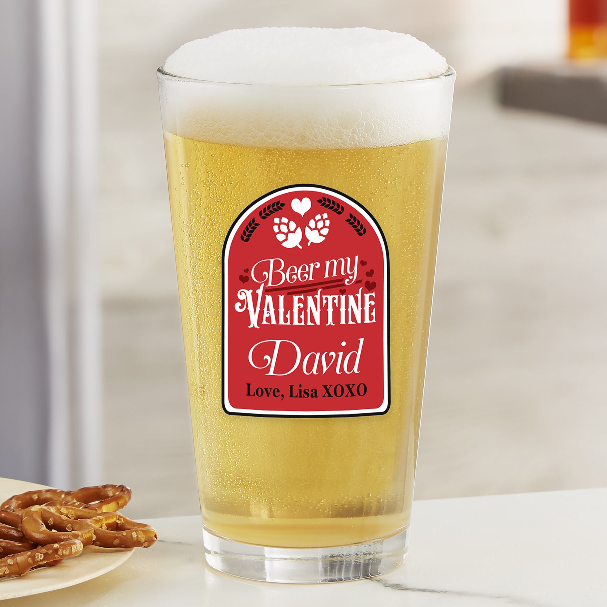 Beer My Valentine Personalized Beer Glasses Romantic Gifts Etsy