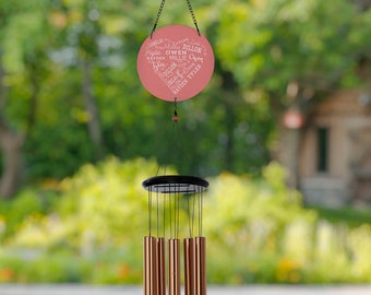 Close To Her Heart Personalized Wind Chimes, Personalized Mother's Day Gifts, Gifts for Mom, Gifts for Grandma