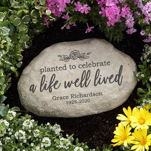 Planted to Celebrate a Life Personalized Memorial Garden Stone, Personalized Memorial Gift, Custom Sympathy Garden Stone