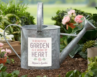 Beautiful Garden Personalized Galvanized Watering Can, Gifts for Her, Garden Gifts, Garden Accessories, Gardening Gift, Outdoor Decor