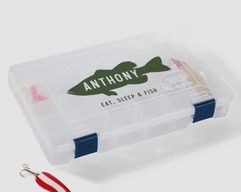 Personalized Fishing Tackle Box for Dad - Custom  Gift for Fisherman Dad or Grandpa - Plano Fishing Storage case -Christmas Gift for him