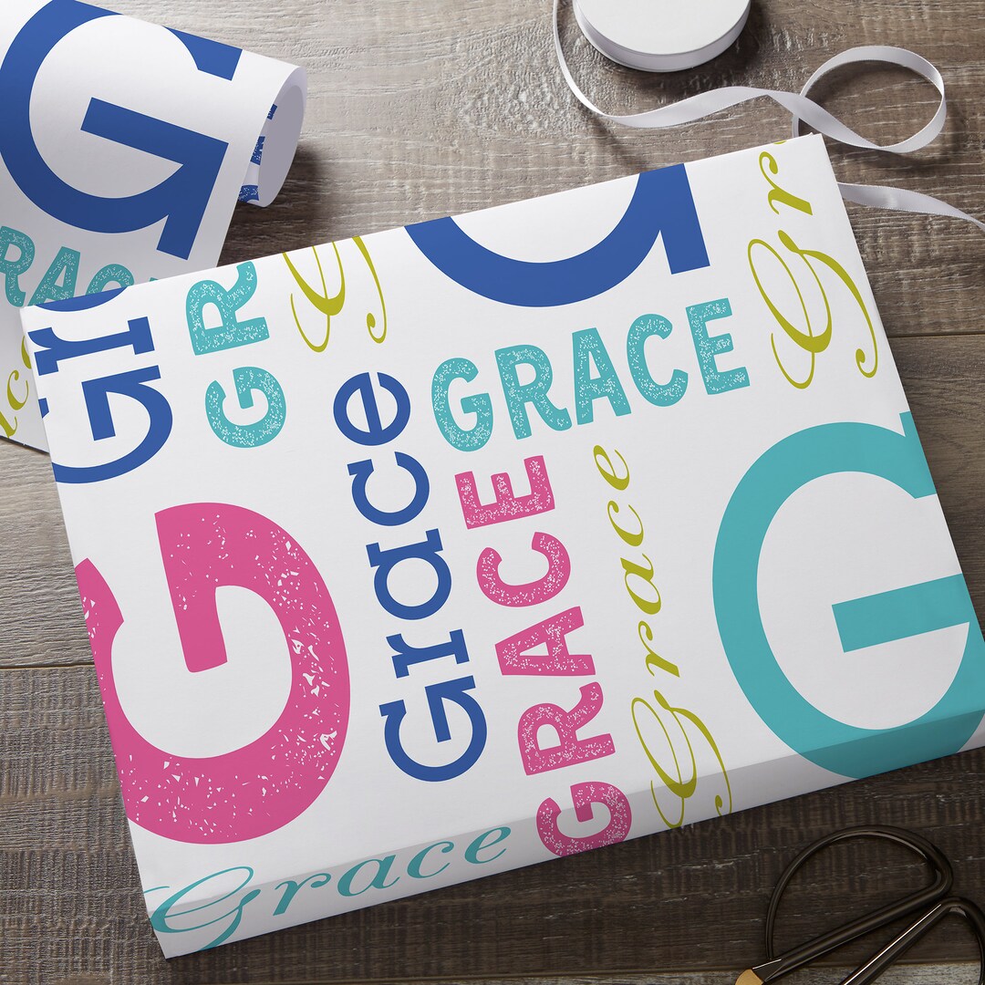 Gift Wrapper Repeating Personalized Repeating Name Wrapping Paper – Custom Children's Gift ...