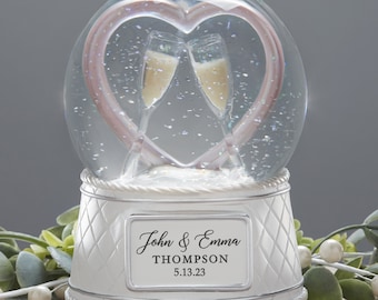 Wedding Personalized Musical & Light Up Snow Globe, Wedding Gifts, Couples Gift, Personalized Wedding, Anniversary, Engagement, Keepsake