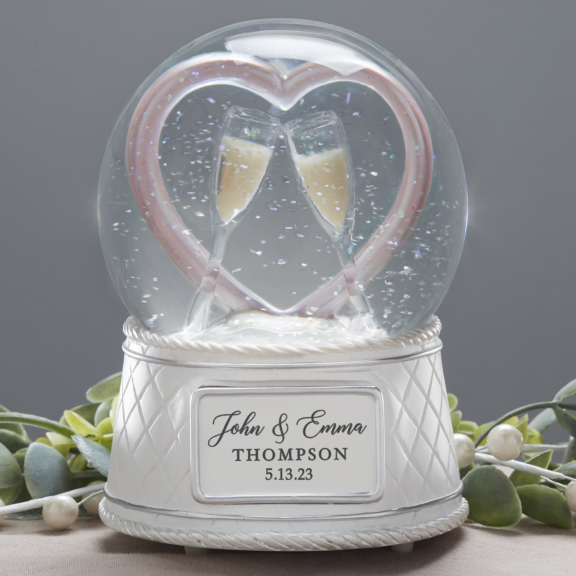 Customized Engravable Musical Snow Globe,snow Globe Wedding