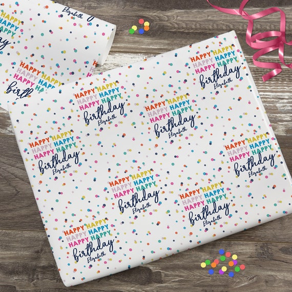 Personalized Flat Wrapping Paper for Birthday, Holiday, Fall