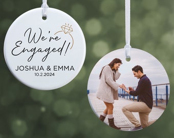 We're Engaged Personalized Ornament, Engagement Ornament, She Said Yes Ornament, Custom Engagement Ornament, Christmas Decor