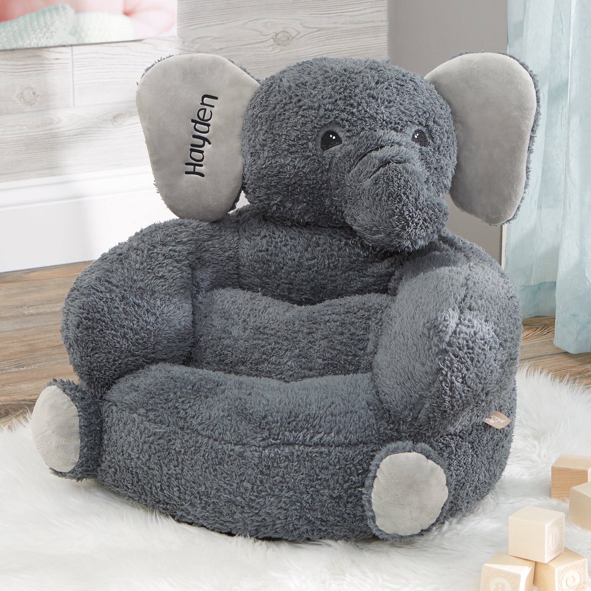 Bear Childrens Armchair Grey BrownBear Seat Sofa Chair Baby Snuggle Sofa Plush Toy Bedroom Playroom 