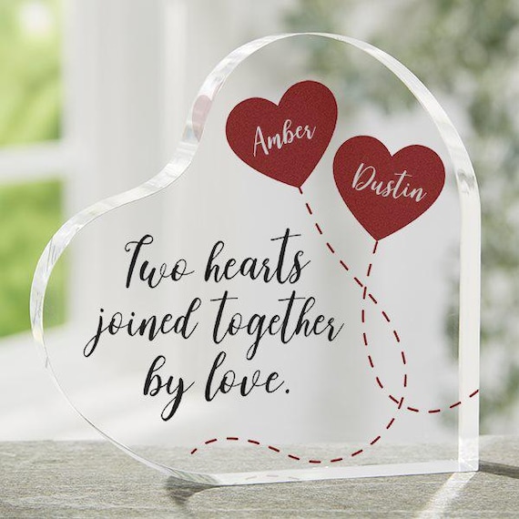 Two Hearts, One Love Printed Heart Keepsake, Romantic Gifts, Gifts
