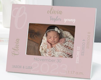 Modern All About Baby Girl Personalized Wall Frame, Newborn Baby