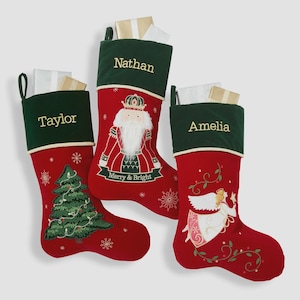 Personalized Traditional Christmas Stockings – Custom Mantel Stocking for Holiday Gifts