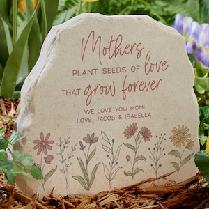 Love Blooms Here Personalized Standing Garden Stone, Garden Decoration, Gifts for Her, Mother's Day Gift. Personalized Gifts for Mom