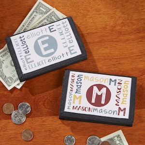Youthful Name Personalized Kids Wallets, Kids Wallet, Boy Wallet, Kids Gift, Gift for Boys, Child Wallet, Gift for Kids