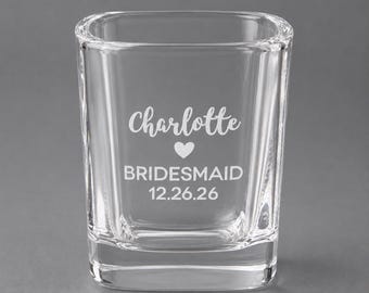 Bridesmaid Personalized Shot Glass, Wedding Party Gifts, Bridesmaid Gifts, Bachelorette Party, Maid of Honor