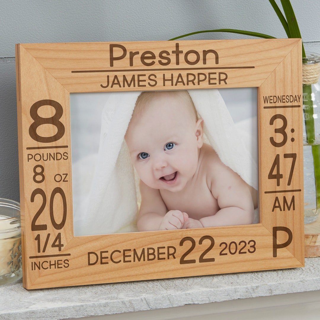 Baby Birth Information Personalized Picture Frame, Baby Gifts, New Baby