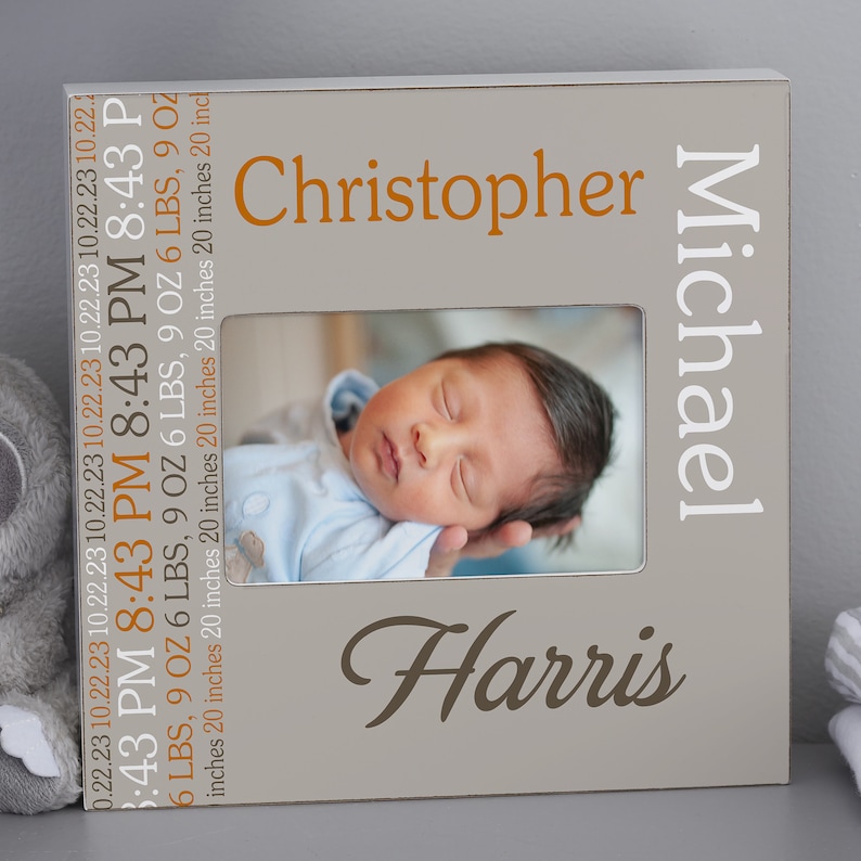 Darling Baby Boy Personalized Picture Frame, Gifts for Baby, New Baby Gifts 4x6 Box