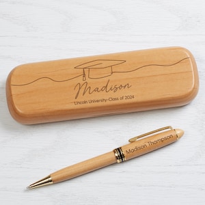Custom Engraved Graduation Pen, Personalized Graduation Pen, Custom Name Pen in Gift Box, Personalized Graduation Engraved Wood Pen Set
