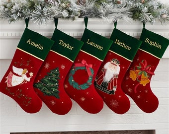 Traditional Icon Personalized Christmas Stockings, Classic Style Stockings, Old-Time, Family Stockings, Nutcracker Stocking, Retro Stockings