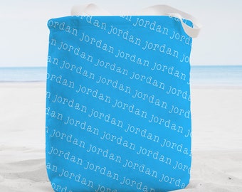 Playful Name Small Personalized Beach Bag, Personalized Name Tote Bag, Custom Tote Bags for Her, Beach Bag for Her, Summer Gift