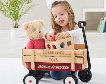Personalized Kids Radio Flyer Mini Toy Wagon, Kid's Wagon, Kids Christmas Gift, Toy Storage, Custom Red Wagon