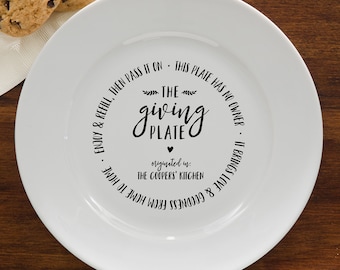 The Giving Plate Personalized Round Plate, personalized gift, Christmas plate. great for Thanksgiving