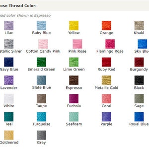 Peut inclure: Un nuancier de fils avec le nom de chaque couleur. Les couleurs incluent le lilas, le bleu b&eacute;b&eacute;, le jaune, l'orange, le kaki, l'argent m&eacute;tallis&eacute;, le rose bonbon, le rose bonbon, le rose flamant, le bleu ciel, le bleu marine, le vert &eacute;meraude, le vert lime, le rouge rubis, le bordeaux, la lavande, le bleu ardoise, l'espresso, l'or m&eacute;tallis&eacute;, le noir, le blanc, le taupe, le fuchsia, le corail, la sauge, le bleu sarcelle, le turquoise, la mousse, le violet, le bleu royal, le jaune d'or et le gris.