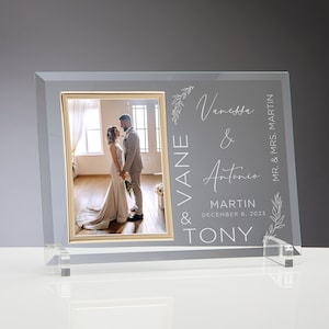 Engraved Wedding Picture Frame, Personalized Wedding Gifts, Personalized Frame, Engraved Glass Frame