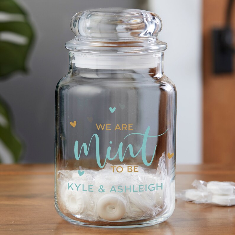 Mint to Be Personalized Glass Treat Jar Gifts for Couples Etsy