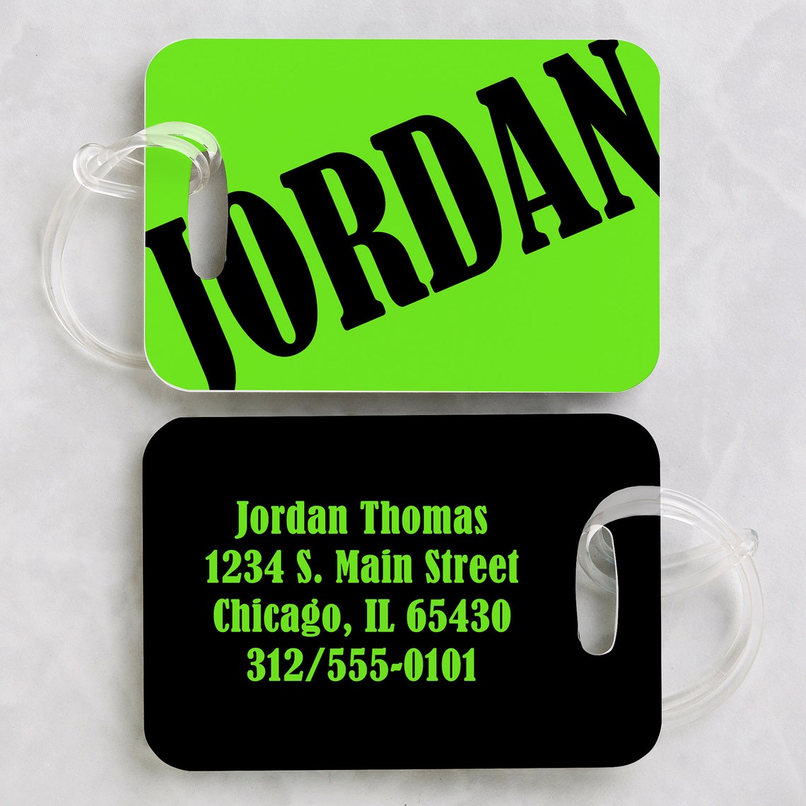 Neon Personalized Luggage Tag Set Personalized Travel Etsy Australia