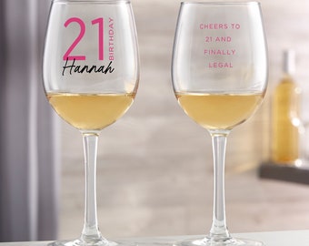Birthday Bash Personalized Wine Glass Collection – Gifts for Mom – Custom Wine Glass – Personalized Gifts for Dad – Birthday Gifts