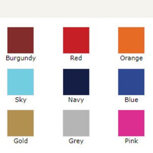 Peut inclure: Un nuancier avec 16 carr&eacute;s de couleurs diff&eacute;rentes. Les couleurs sont noir, bordeaux, rouge, orange, jaune, vert, bleu ciel, bleu marine, bleu, violet, marron, or, gris et rose.