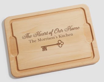 Personalized Maple Cutting Board – Custom Family Name Cutting Board – Engraved Mr. & Mrs. Wedding Cutting Board – Realtor Housewarming Gifts